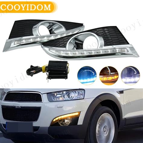 Car 12v Led Drl Daytime Running Lights With Fog Lamp Hole For Chevrolet