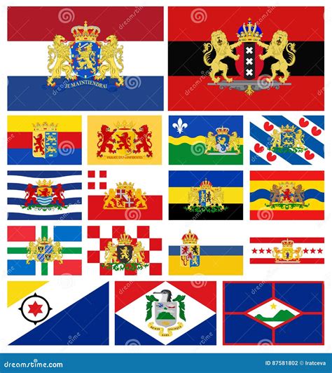 Flags Provinces Of Netherlands Stock Illustration Illustration Of