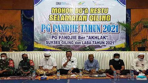 Targetkan 2 Juta Kuintal PG Panjie Gelar Selamatan Giling Tahun 2021