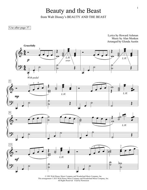 Download Educational Piano sheet music to Beauty And The Beast by ...