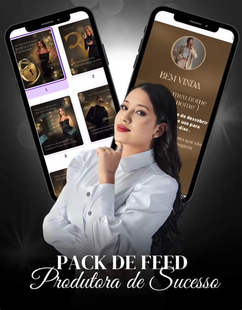 PACK DE FEED PRODUTORA DE SUCESSO GOLD BLACK PLR Marília Trindade