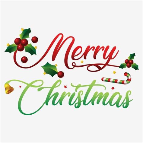 Merry Christmas Typography Vector Art PNG, Creative Merry Christmas Typography With Leaves ...