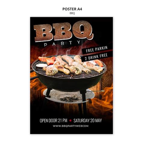 Affiche De Modèle De Barbecue A4 PSD Gratuite