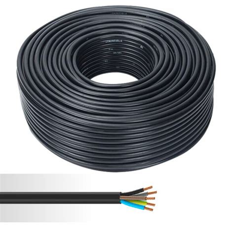 Câble électrique rigide u 1000 r2v 5g1 5mm² noir couronne de 100m