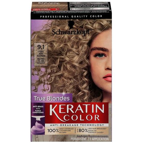 Schwarzkopf Keratin Color Permanent Hair Color Cream 9 1 Light Ash