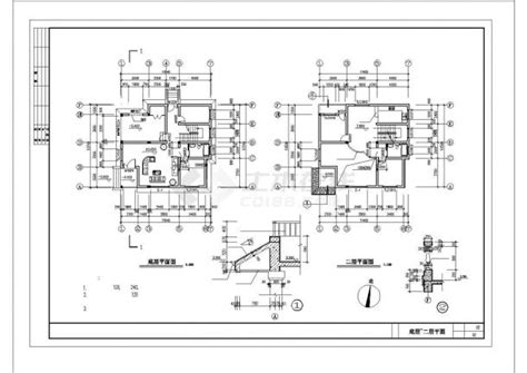 三层简单实用的新型农村住宅设计建筑施工cad图，共十一张住宅小区土木在线