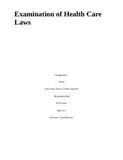 Examination Of Health Care Laws HSA 515 WEEK 3 ASSIGNMENT Edited Docx