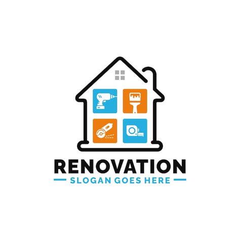 Premium Vector Home Renovation Logo Design Vector Illustration