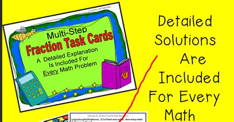 Literacy Math Ideas Multi Step Fraction Word Problem Task Cards