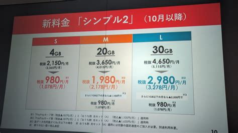 ワイモバイル新料金「シンプル2 S／m／l」を発表、月のデータ量が4gb～30gbへ ケータイ Watch