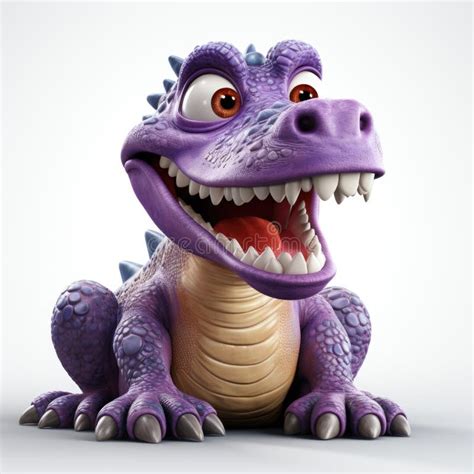 Dinosaur With Open Mouth Crocodile In The Forest Stock Illustration