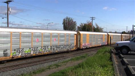 Bnsf Leads An Stack Autorack Train Old Town Tacoma Wa W Canon