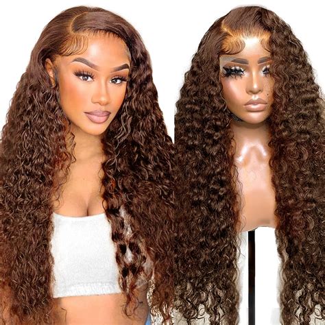 24 Zoll Echthaar Perücke 13x4 Transparent Lace Front Wig Human Hair for