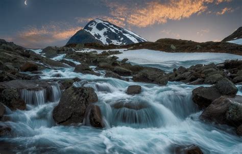 Wallpaper river, mountain, Norway, cascade, Norway, Jotunheimen National Park, Jotunheimen ...