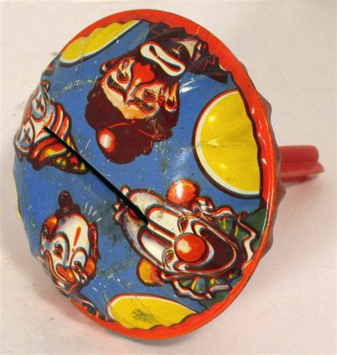 Vintage Tin Toy Tin Litho Clown Party Noisemaker Us Metal Toy Mfg Party