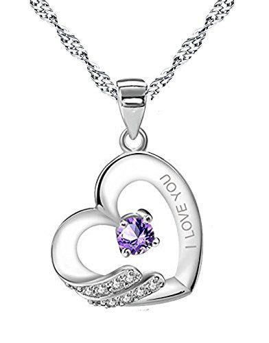 Argent Violet Multiples Blanc Zircones I Love You Avec