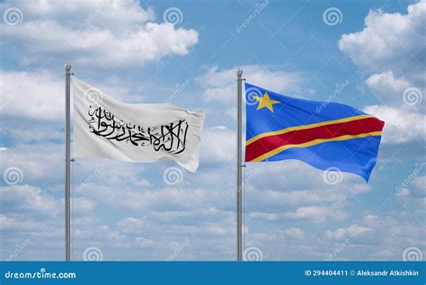 Congo And Afghanistan Flags Country Relationship Concept Stock