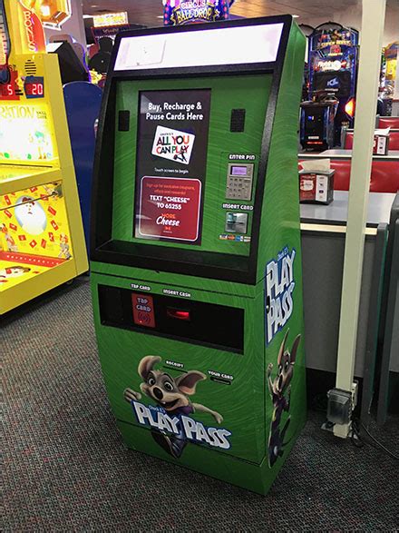 Chuck E Cheese Play Pass Refill Kiosk Fixtures Close Up