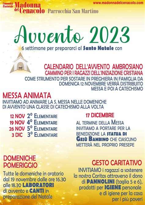 Avvento Iniziazione Cristiana San Martino Messe Carit Domeniche