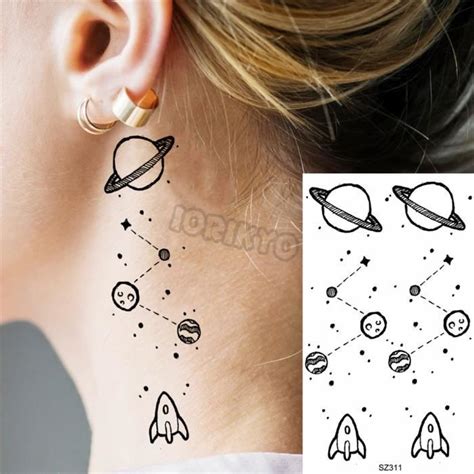 Corps Tatouage Faux Tatouages Temporaires Pour Femmes Dessin Au