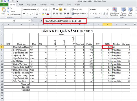 Hàm làm tròn số nguyên trong excel - HTBK Computer