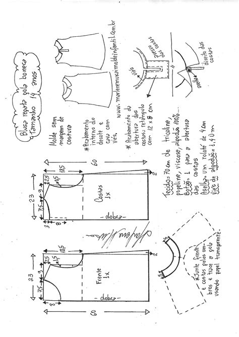 Blusa Regata Gola Boneca Diy Marlene Mukai Molde Infantil