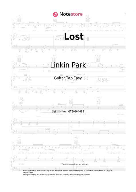 Lost Tabs Easy Guitar Linkin Park In Note Guitartabeasy