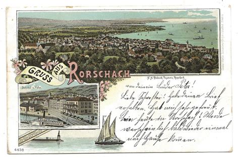 Gruss Aus Rorschach SG Bahnhof Und Hafen Litho 1899 Kaufen