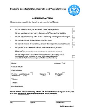 Ausfüllbar Online dgav 1 Neu Aufnahmeantrag doc dgav Fax Email