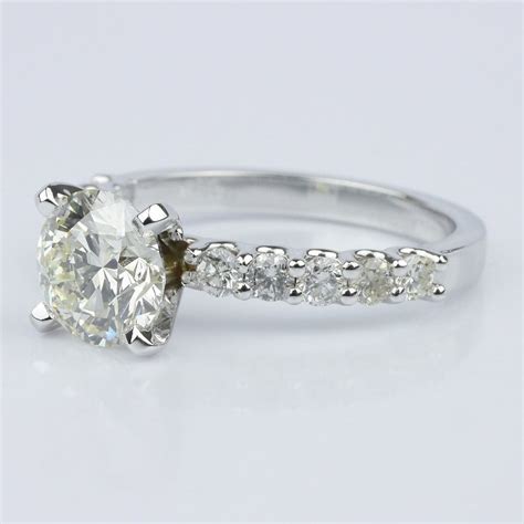 U Prong Round Diamond Engagement Ring Ct