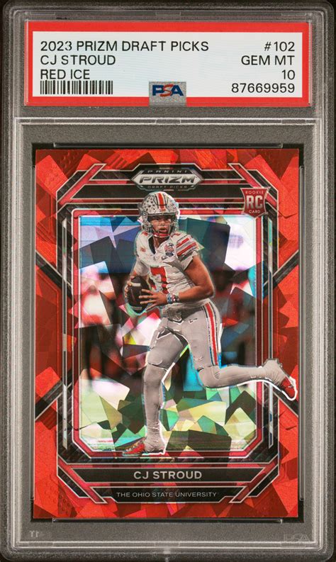 Cj Stroud Prizm Draft Picks Red Ice Psa Price Guide