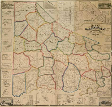 1861 Map of Washington County PA From Actual Surveys - Etsy