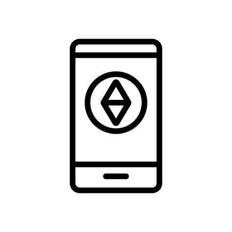 Compass On Smartphone Display Icon Vector Outline Illustration 9966653