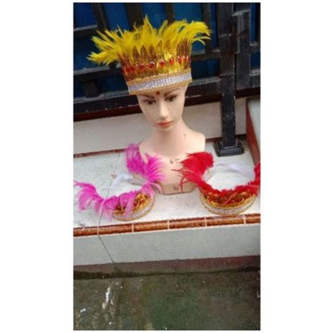 Topi Bulu Kreasi Adat Dayak Papua Kostum Kartinian Karnaval Lazada