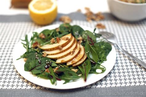 Salat Mit Birne Und Waln Ssen Kulinarisches Konfetti