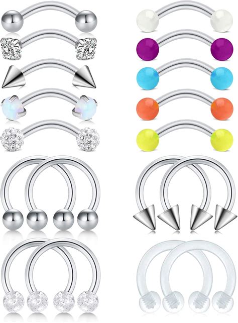 Rajnard Augenbrauenpiercing Rook Ohrringe 16G Septum Ringe