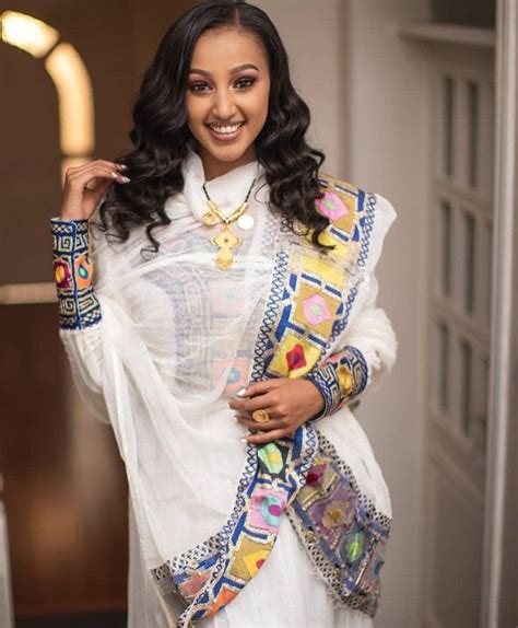 Regal Redefined Menen Fabric Habesha Kemis With Gorgeous Tilf Embroid