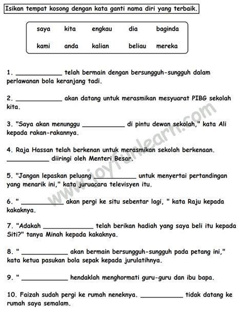 Latihan Kata Nama Am Khas Dan Kata Ganti Nama Diri Pdf NBKomputer