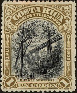 Stamp Birris Railway Bridge Costa Rica Local Motifs Famous People