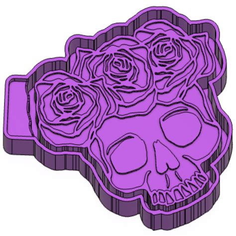 Stl File Rose Skull Freshie Mold Silicone Mold Box・3d Printable Model To Download・cults