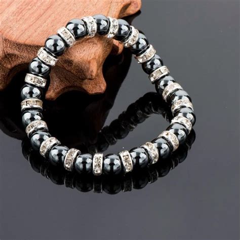 Purification And Vitality Bracelet In Hematites And Austrian Crystal