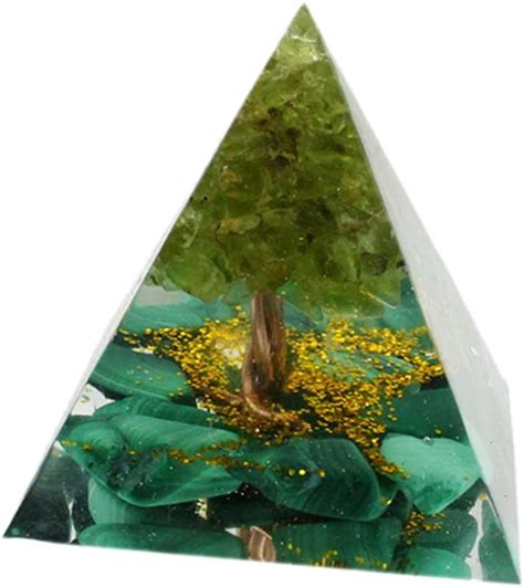 Moonstone Crystal Orgone Pyramid Ogan Crystal Energy Tower Nature Reiki