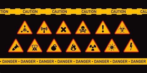 Premium Vector Yellow Alert Triangles Warning Sign Danger