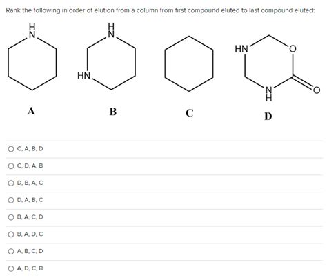 Answered Rank The Following In Order Of Elution Bartleby