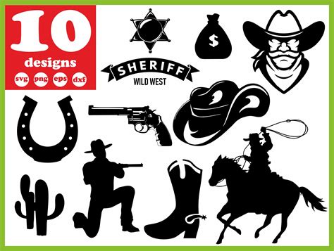 Western Svg File Cowboy Digital Horseshoe Download Silhouette Etsy