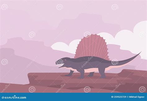 Dimetrodon Dinosaur Hunter Of The Jurassic Period Stock Vector