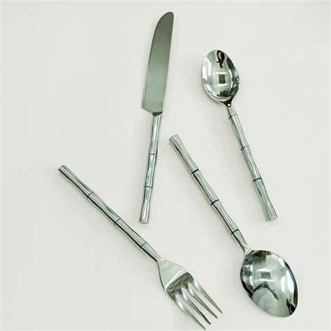 4 Piece Silver Stainless Steel Cutlery Set For Kitchen Size 8 Inch