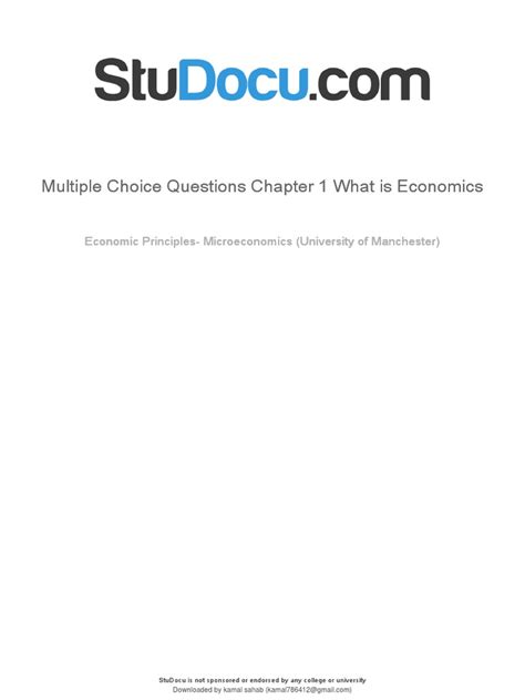 Multiple Choice Questions Chapter 1 What Is Economics Pdf