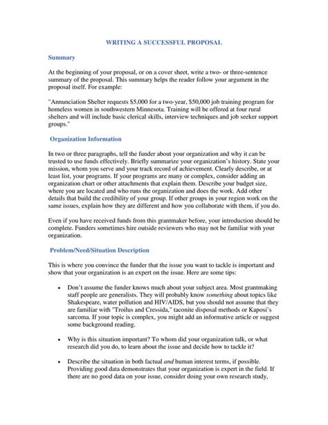 Nsf Proposal Template Proposal Templates Proposal Grant Proposal