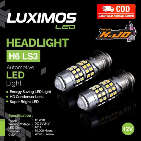 Jual LAMPU LED LASER 2IN1 LS2 LS3 LUXIMOS LUMINOS DOUBLE COLOR H6 PNP